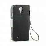 Wholesale Samsung Galaxy S4 Anti-Slip Flip Leather Wallet Case with Stand (Black-Gray)